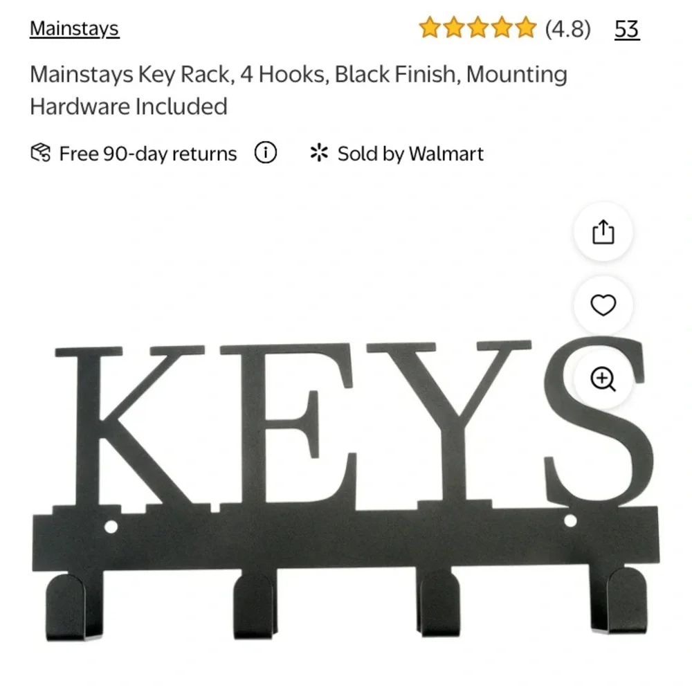NWT Mainstays Black Key rack